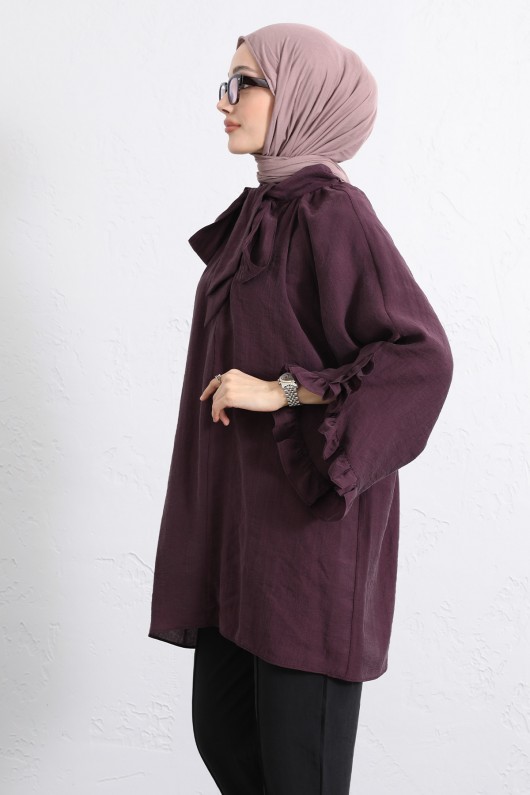 Yaka Bağlamalı Tunik Y0059 - MÜRDÜM