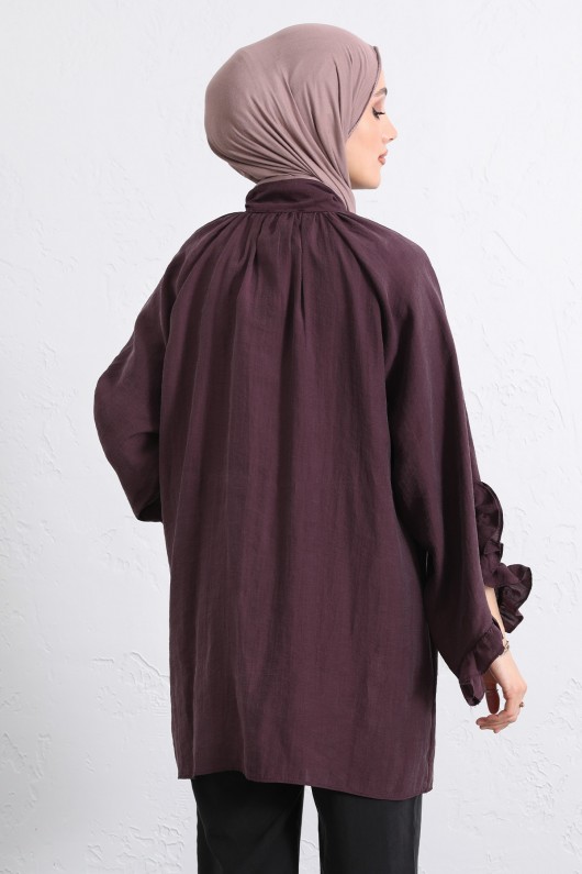 Yaka Bağlamalı Tunik Y0059 - MÜRDÜM