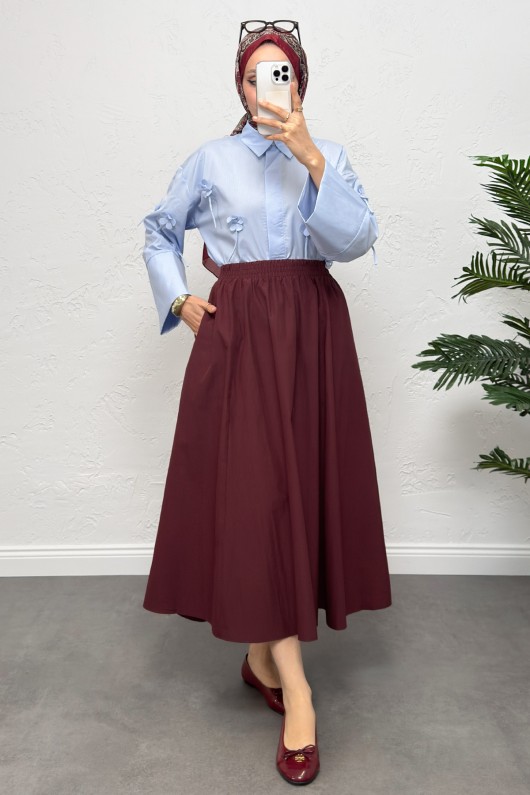 Cepli Poplin Etek 0060 - BORDO