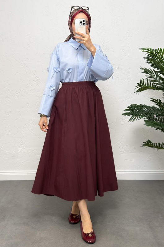 Cepli Poplin Etek 0060 - BORDO