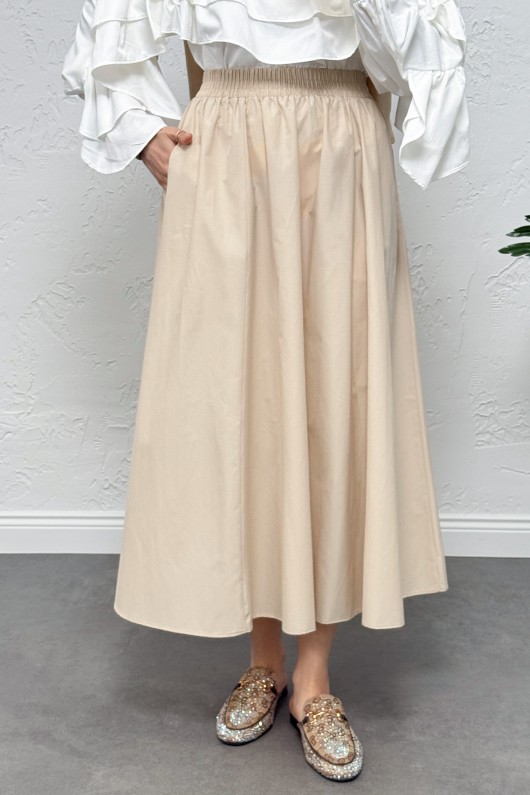 Cepli Poplin Etek 0060 - EKRU