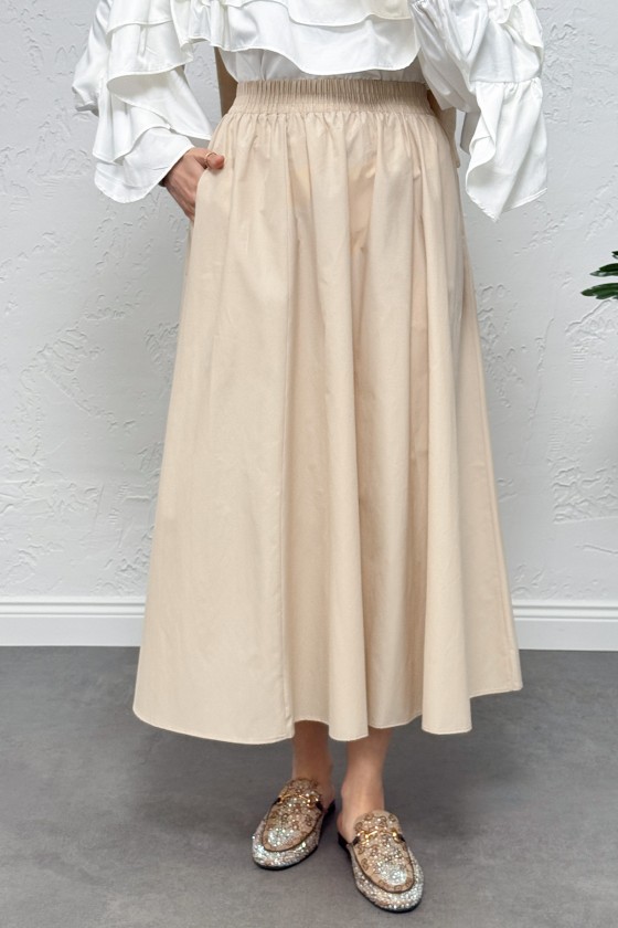 Cepli Poplin Etek 0060 - EKRU