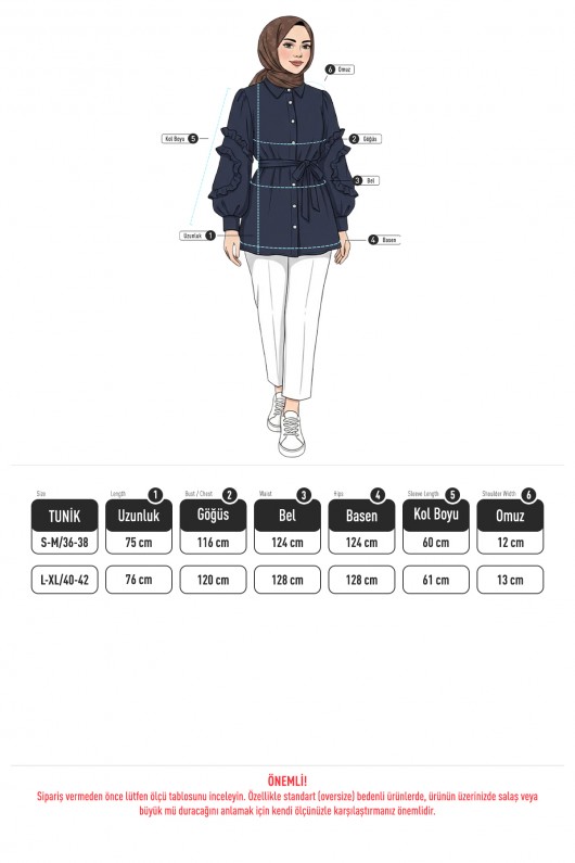 Fırfır Kol Detaylı Gömlek 0061 - MİNT YEŞİLİ