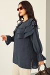 Katlı Yaka Tunik 0062 - LACİVERT