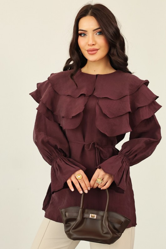 Katlı Yaka Tunik 0062 - MÜRDÜM