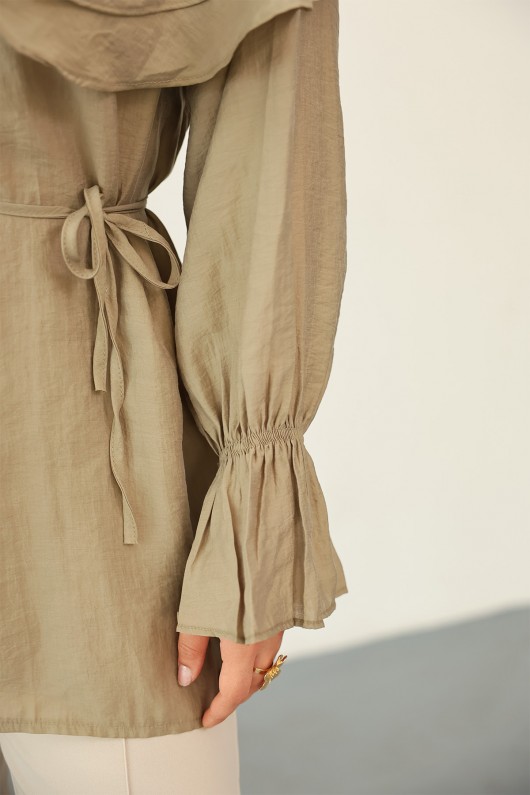 Katlı Yaka Tunik 0062 - HAKİ