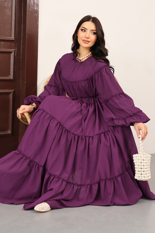 Katlı Fırfırlı Elbise 0063 - MÜRDÜM