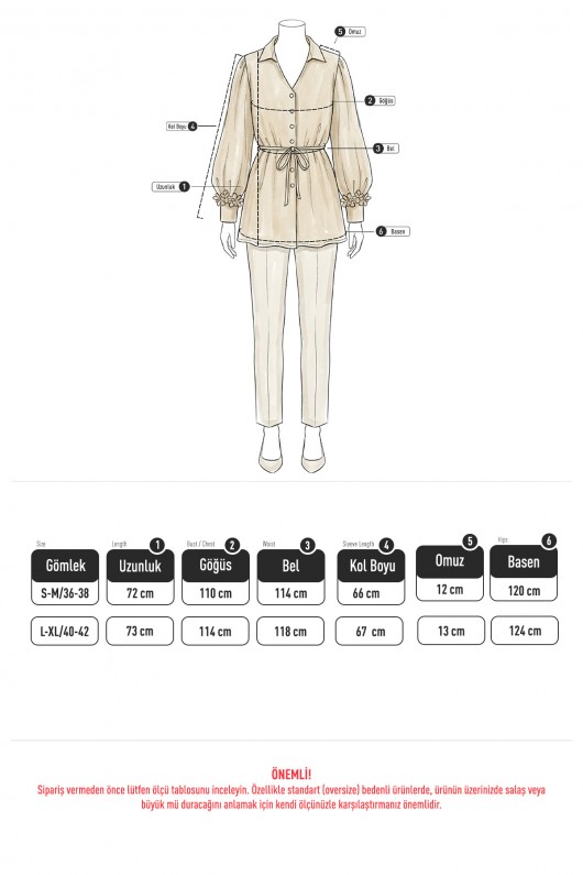 Çiçek Aksesuarlı Gömlek 0064 - MİNT YEŞİLİ