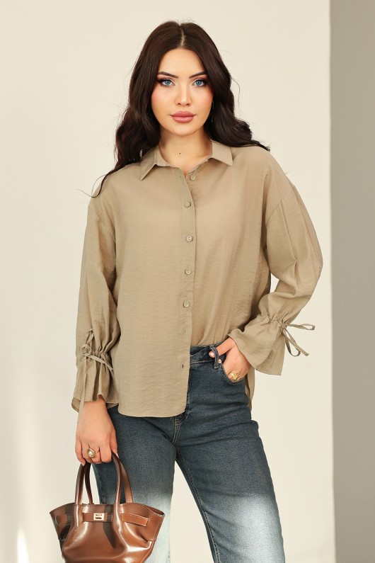 Kol Büzgülü Gömlek 0069 - HAKİ