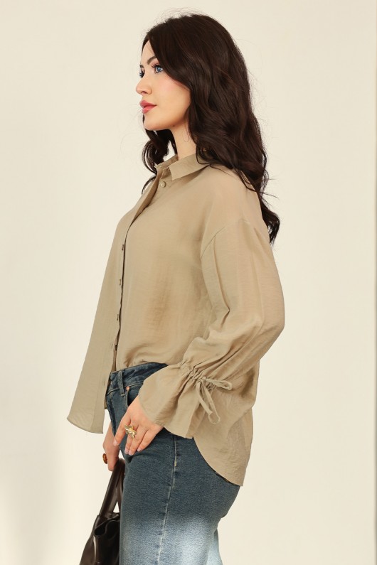 Kol Büzgülü Gömlek 0069 - HAKİ