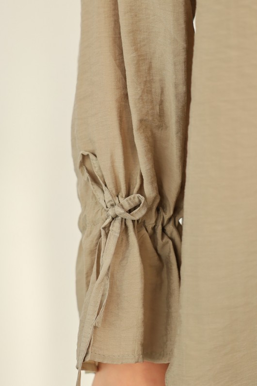 Kol Büzgülü Gömlek 0069 - HAKİ