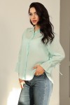 Kol Büzgülü Gömlek 0069 - MİNT YEŞİLİ