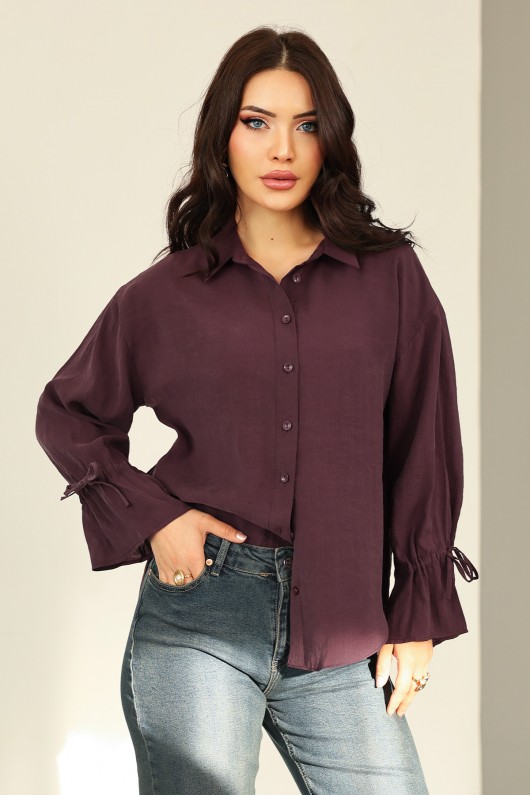 Kol Büzgülü Gömlek 0069 - MÜRDÜM