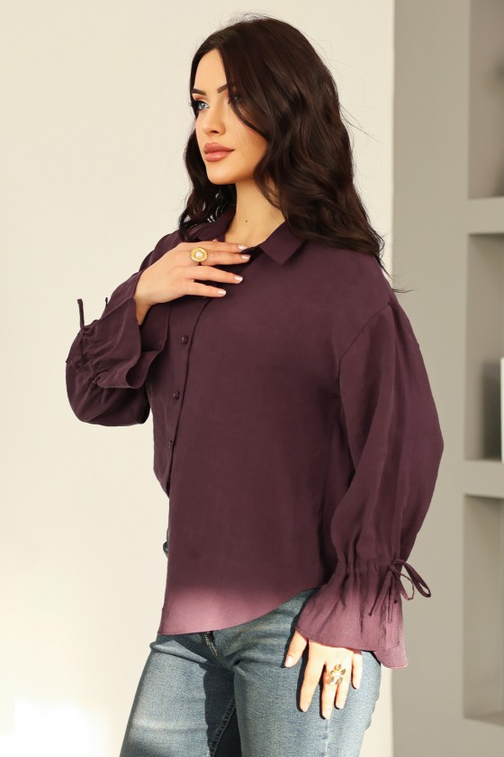 Kol Büzgülü Gömlek 0069 - MÜRDÜM