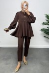 Volan Detay İkili Takım 0071 - KAHVERENGİ Volan Detay İkili Takım 0071 - KAHVERENGİ