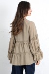 İp Bağcıklı Katlı Bluz  0073 - HAKİ