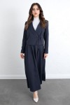  Bağcık Detay Ceketli Takım 0076 - LACİVERT
