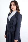  Bağcık Detay Ceketli Takım 0076 - LACİVERT