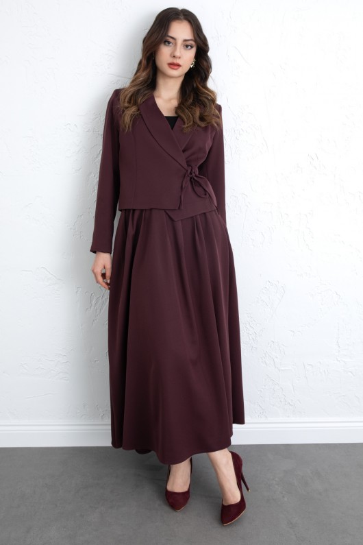  Bağcık Detay Ceketli Takım 0076 - MÜRDÜM