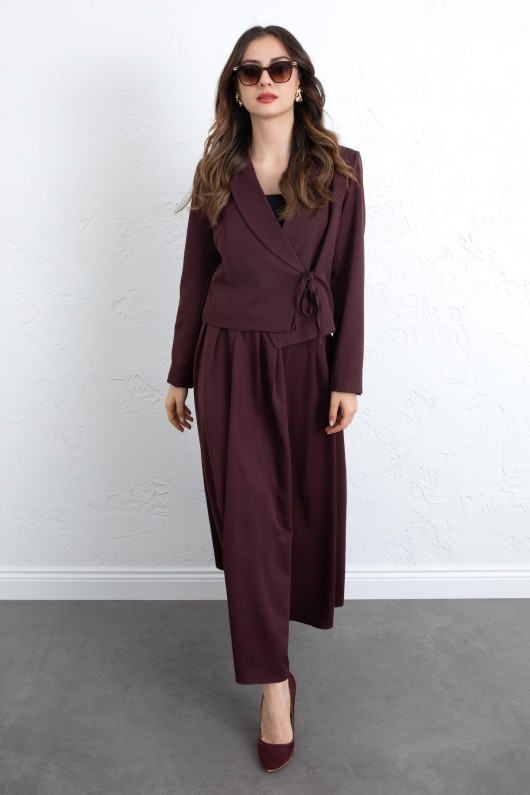  Bağcık Detay Ceketli Takım 0076 - MÜRDÜM