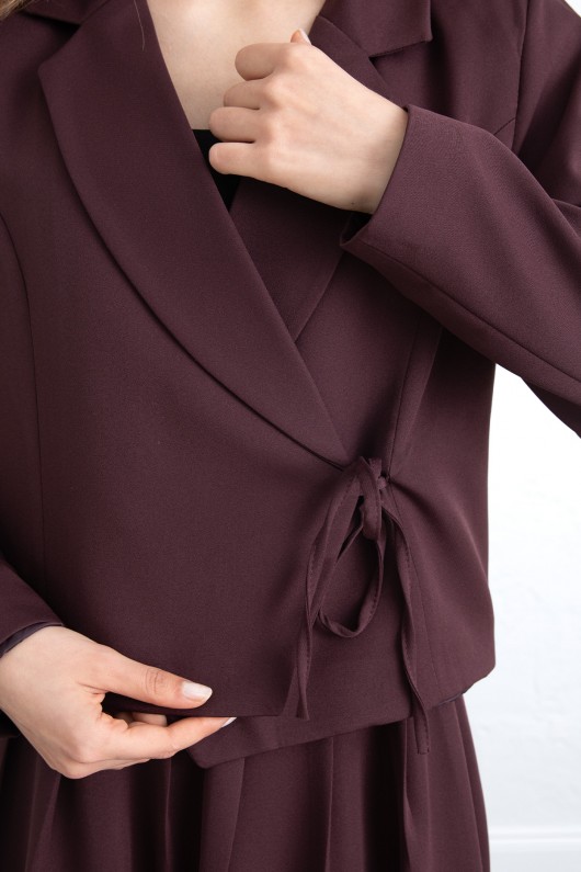  Bağcık Detay Ceketli Takım 0076 - MÜRDÜM