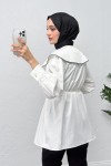 Geniş Yaka Gömlek Y0079 - BEYAZ