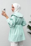 Geniş Yaka Gömlek Y0079 - MİNT YEŞİLİ Geniş Yaka Gömlek Y0079 - MİNT YEŞİLİ