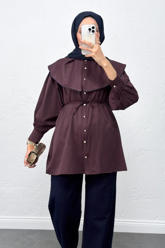 Geniş Yaka Gömlek Y0079 - MÜRDÜM