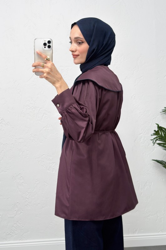 Geniş Yaka Gömlek Y0079 - MÜRDÜM