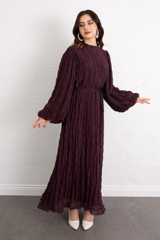 Gipeli Modal Elbise 0080 - BORDO