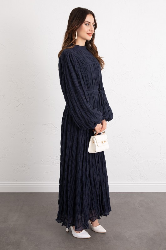 Gipeli Modal Elbise 0080 - LACİVERT