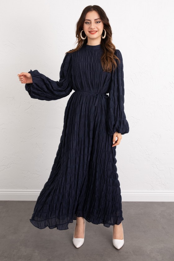 Gipeli Modal Elbise 0080 - LACİVERT