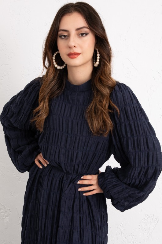 Gipeli Modal Elbise 0080 - LACİVERT