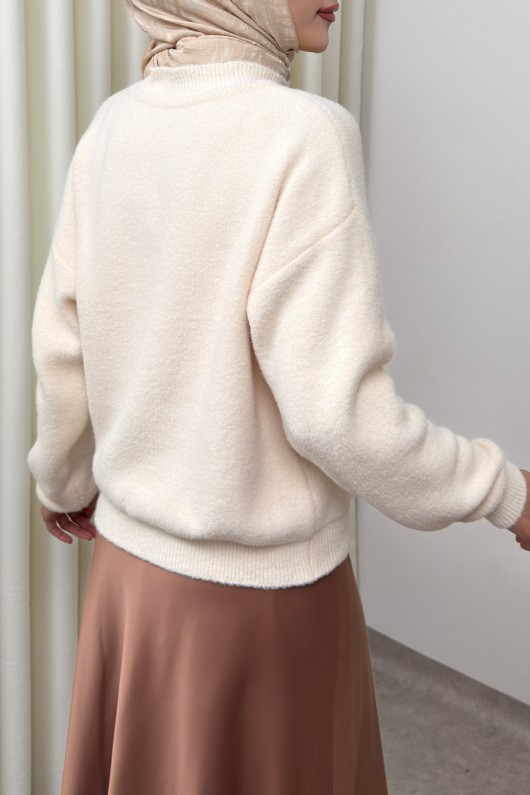 Yumoş Triko Kazak 0082 - EKRU