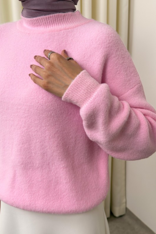 Yumoş Triko Kazak 0082 - PEMBE