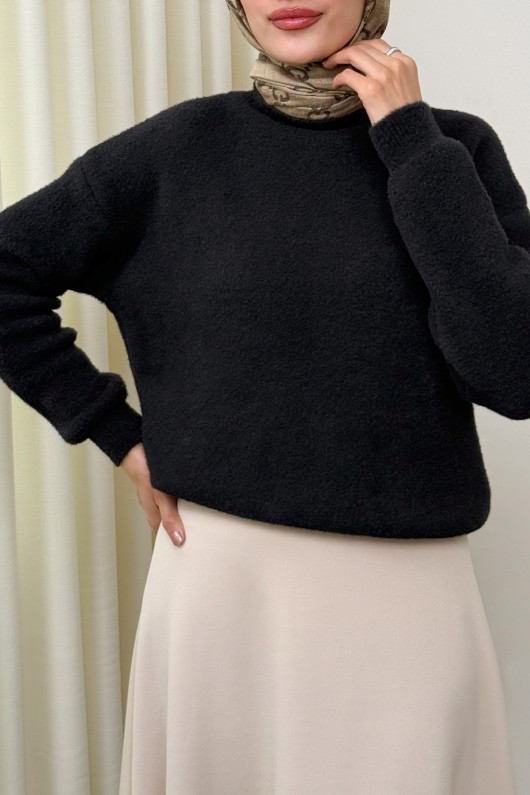 Yumoş Triko Kazak 0082 - SİYAH Yumoş Triko Kazak 0082 - SİYAH