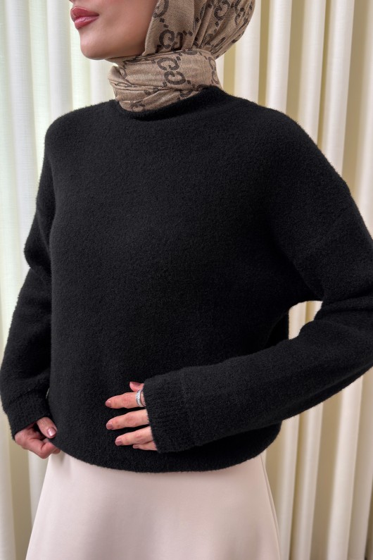 Yumoş Triko Kazak 0082 - SİYAH Yumoş Triko Kazak 0082 - SİYAH