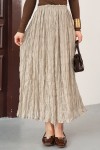 Lastik Bel Gipeli Maxi Etek 0084 - BEJ