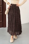 Lastik Bel Gipeli Maxi Etek 0084 - KAHVERENGİ