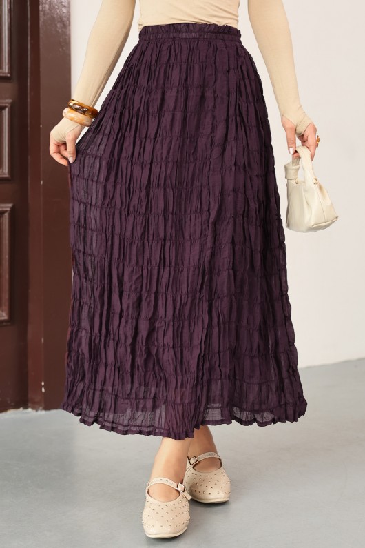 Lastik Bel Gipeli Maxi Etek 0084 - MÜRDÜM