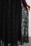 Çiçek Desenli Tül Etek 0085 - SİYAH