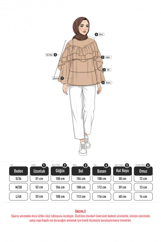 Volan Detay Bluz 0087 - LACİVERT