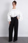 Volan Detay Bluz 0087 - BEYAZ
