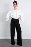 Volan Detay Bluz 0087 - BEYAZ