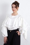 Volan Detay Bluz 0087 - BEYAZ