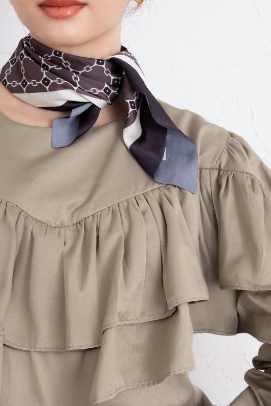 Volan Detay Bluz 0087 - HAKİ Volan Detay Bluz 0087 - HAKİ