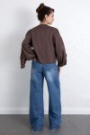 Volan Detay Bluz 0087 - KAHVERENGİ