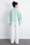 Volan Detay Bluz 0087 - MİNT YEŞİLİ Volan Detay Bluz 0087 - MİNT YEŞİLİ