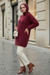 Sakallı Örme Triko Tunik 07314 - BORDO