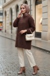 Sakallı Örme Triko Tunik 07314 - KAHVERENGİ